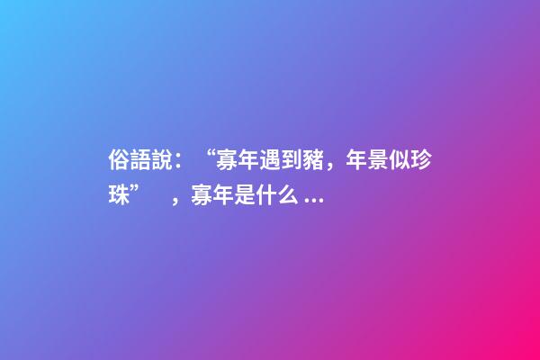 俗語說：“寡年遇到豬，年景似珍珠”，寡年是什么？是好是壞？